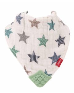Nuby Bavaglino bandana con massaggiagengive stelline