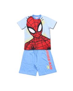 Pigiama corto Spiderman Face Azzurro