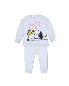 Pigiama Bambina Snoopy Grigio Autunno Inverno
