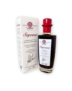 Acetaia Malpighi – Condimento all’Aceto Balsamico di Modena IGP Saporoso – 200 ml – Affinato 6 Anni in Botti di Rovere – Senza Caramello