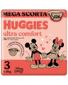 Huggies Ultra Comfort Mega Pack Taglia 3 126 Pannolini Mickey e Minnie