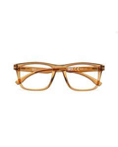 UTILISSIMI Occhiali da Lettura Unisex per Presbiopia Arancioni Nocciola Rettangolari con Cerniere Flex - +1.5