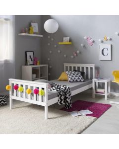 Letto singolo in pino massiccio Shaker Style Daybed bianco