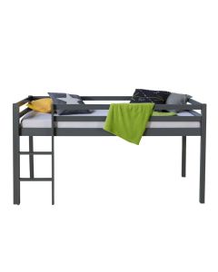 Letto a soppalco in legno grigio scuro per bambini