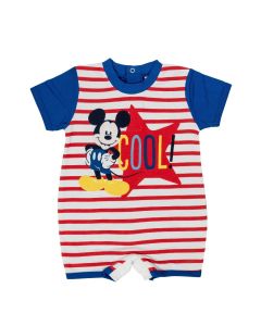 Mickey Mouse Pagliaccetto a Righe Neonato Ellepi Rosso