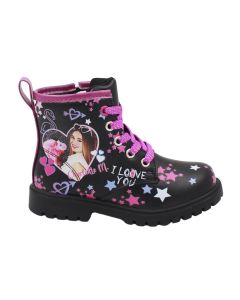 Anfibi Charlotte M nero con cerniera laterale