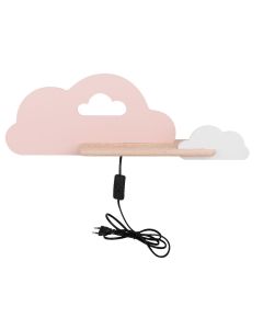 Lampada per Bambini Applique con Mensola Nuvola Rosa