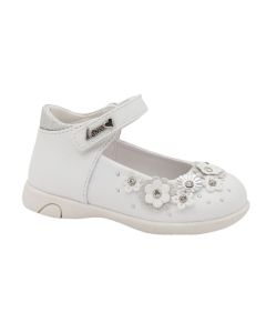 Scarpine con Cinturino Love Details Fiori Bianco