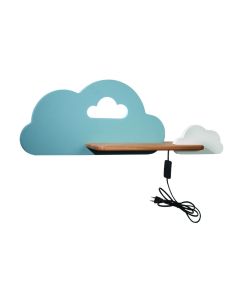 Lampada per Bambini Applique con Mensola Nuvola Blu