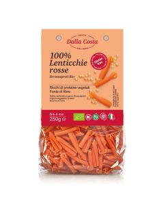 Dalla Costa Strozzapreti 100% Lenticchie Rosse Senza Glutine Bio Confezione Risparmio 8x250gr