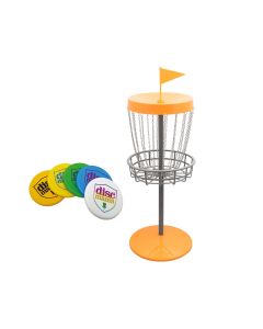 Discmania Mini Disc Golf Set – Cesto Portatile con Catene e Mini Dischi, Gioco Outdoor per Giardino e Spiaggia