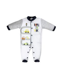 Tutina Neonato Ellepi Born to Ride in Jersey di Cotone