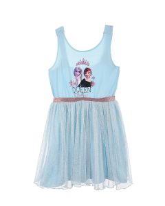 Abito estivo con Tulle Elsa e Anna Frozen 2 Azzurro