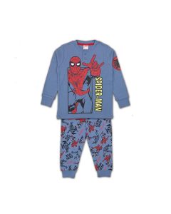 Spiderman Pigiama Lungo Autunno Inverno Blu