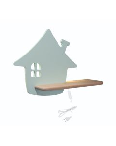 Lampada per Bambini Applique con Mensola House Verde