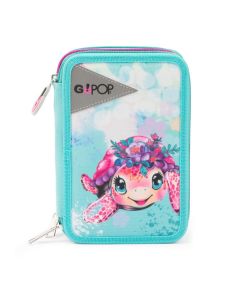 Astuccio Scuola Completo a 3 Zip Turtle Bloom Giochi Preziosi
