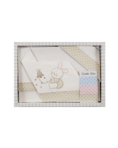 Set Lenzuola per Culla con Ricamo Coniglietto