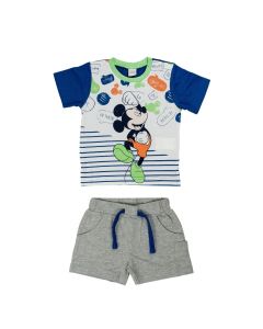 Ellepi Completo Maglietta e Pantaloncini Topolino Grigio e Verde