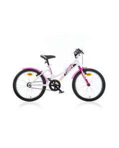 Bicicletta Bambina 420 Sport 20 pollici Girl Bicicletta Senza Cambio Bianco Rosa Dino Bikes