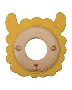 J BIMBI Bite&Play Lama Massaggiagengive 3m+ in Legno Naturale e Silicone – Anello Dentizione per Neonati con Texture Sensoriali, Facile da Afferrare