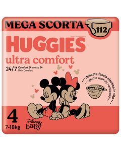 Huggies Ultra Comfort Mega Pack Taglia 4 112 Pannolini Mickey e Minnie