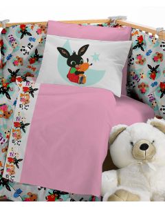 Bing il Coniglietto Completo Lenzuola Rosa per Lettino