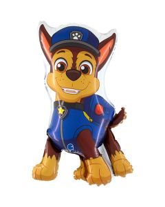 Paw Patrol Palloncino Compleanno Grabo. Palloncino per feste per bambini a forma di chase, in foil con cannuccia per gonfiarlo. Palloncini colorati made in italy 46x78 cm