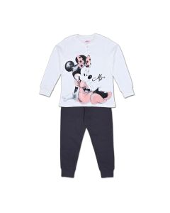 Pigiama Lungo Minnie Bianco Autunno Inverno