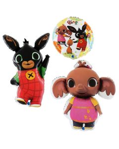 Bing Set di 3 Palloncini in foilk bing sula e tondo coordinato, Made in Italy by Grabo  cannuccia inclusa