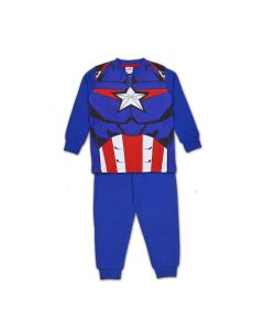 Avengers Pigiama Capitan America Lungo Autunno Inverno Blu