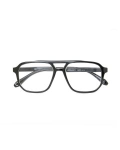 UTILISSIMI Occhiali da Lettura Unisex per Presbiopia Neri Lucidi Rettangolari con Doppio Ponte e Cerniere Flex - +1.5