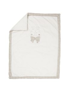 Ellepi Copertina Carrozzina in Ciniglia con Ricamo Fiocco e Coniglietti