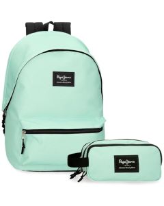 Pepe Jeans Aris Zaino Scuola Con Astuccio Azzurro