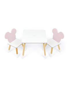 Minnie Pure Set Tavolino e 2 Sedie in Legno Disney