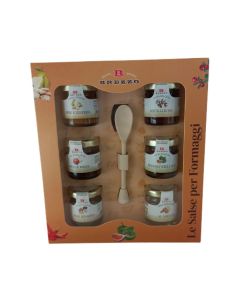 Brezzo Salse per Formaggi Selezione di 6 Salse in Cofanetto Regalo con Cucchiaio 6x39gr