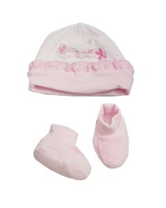 Ellepi Set Cappellino e Scarpine Neonata Rosa