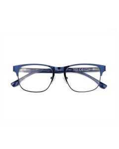 UTILISSIMI Occhiali da Lettura Uomo per Presbiopia Blu in Metallo Rettangolari con Cerniere Flex - +1.5