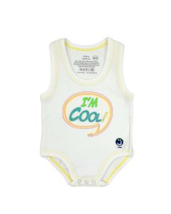 J BIMBI Body Estivo Smanicato in Cotone Biologico, Taglia Unica 0-36 Mesi, Fresco e Traspirante per Bambini - I'm Cool!