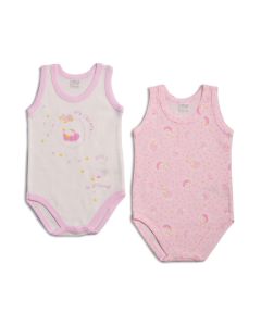 Ellepi Set di 2 Body Estivi Senza Maniche Bambine