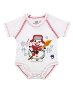 J BIMBI Body Caldo Cotone Biologico Pupazzo di Neve, Body Taglia Unica 0-36 Mesi Invernale, Body Bambino Morbido e Traspirante