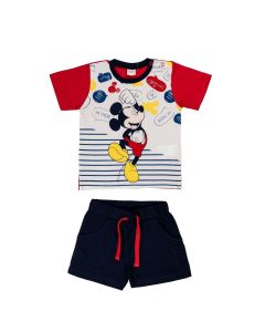 Ellepi Completo Maglietta e Pantaloncini Topolino Rosso e Blu