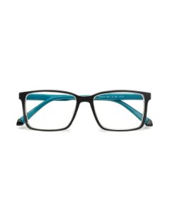 UTILISSIMI Occhiali da Lettura Uomo per Presbiopia Nero Blu Rettangolari con Cerniere Flex - +1