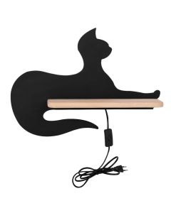 Lampada per Bambini Applique con Mensola Gatto Nero