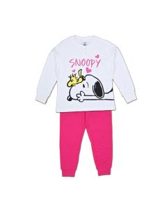 Pigiama Bambina Snoopy Fuxia Autunno Inverno