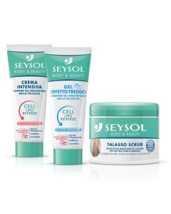Kit Seysol Body&Beauty Crema Intensiva Anticellulite, Gel Effetto Feddo Anticellulite, Talasso Scrub