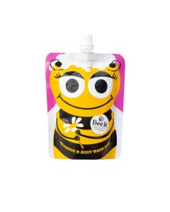 Bee it Shampoo Doccia Kids Rosa 250 ml – Shampoo e Bagnoschiuma Bambini con Aloe Vera Bio, Miele e Propoli – Detergente Delicato Capelli e Corpo