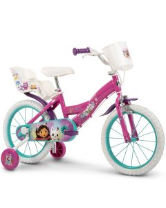 Gabby's Dollhouse Bicicletta per Bambini 16 pollici – Bici con Ruote Stabilizzatrici
