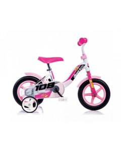 Bicicletta bambina 10 pollici Bianca e Rosa
