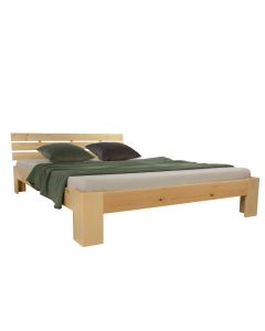 Letto matrimoniale in legno massiccio Natur  con rete a doghe