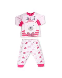Ellepi Pigiama Bimba Orsetto Rosa e Bianco